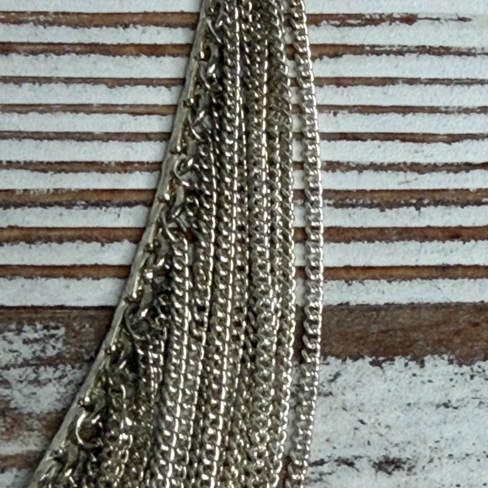 STERLING SILVER STATEMENT BIB NECKLACE FINE 925 6193 - Picture 7 of 9